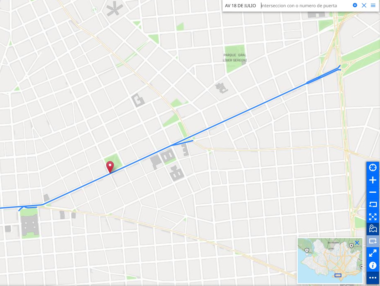 Resultado de la búsqueda en el mapa